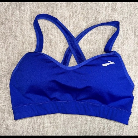 Brooks Running Uprise Crossback Sports bra Size Small Royal Blue Racerback - Picture 3 of 10